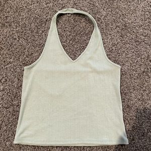 American Eagle Pale Green Halter Top - Large
